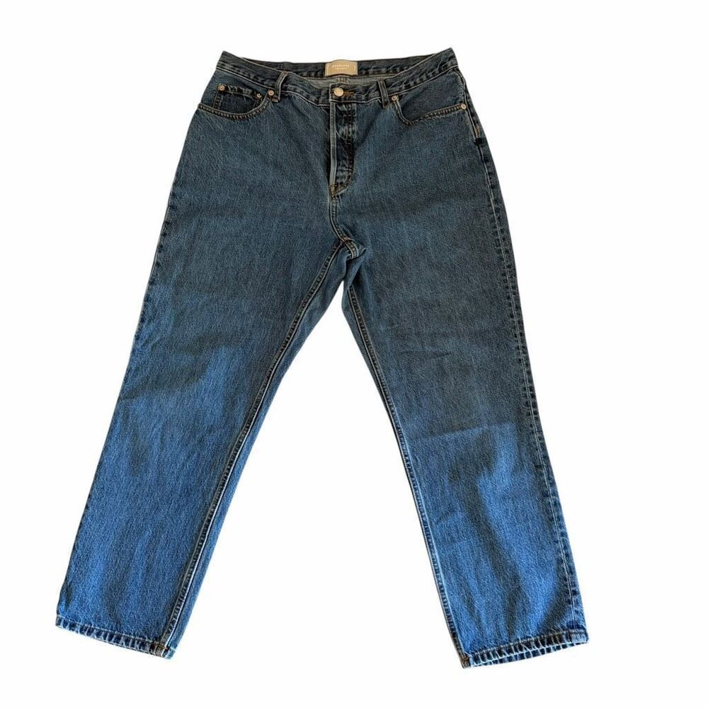 Everlane the 90s Cheeky High Rise Medium Wash Hourglass Curvy Jeans SZ 32 # 2589